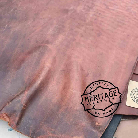 Vegetable tanned light mahogany leather has been coloured by traditional dye methods giving it an authentic look and a firm feel. It is leather in it's simplest form, and is ideal for case covers, bag making, costume
