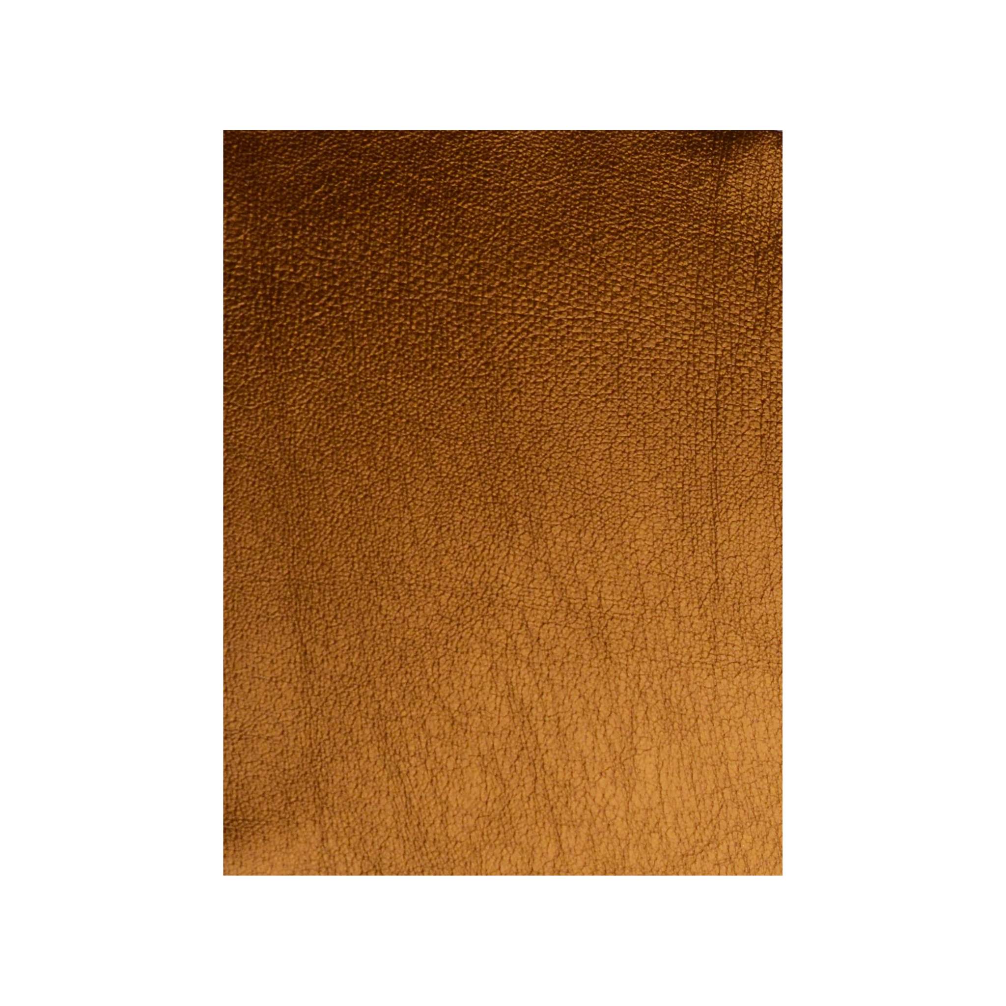 Copper Metallic leather of exceptional quality that is suitable for hand or machine stitching.