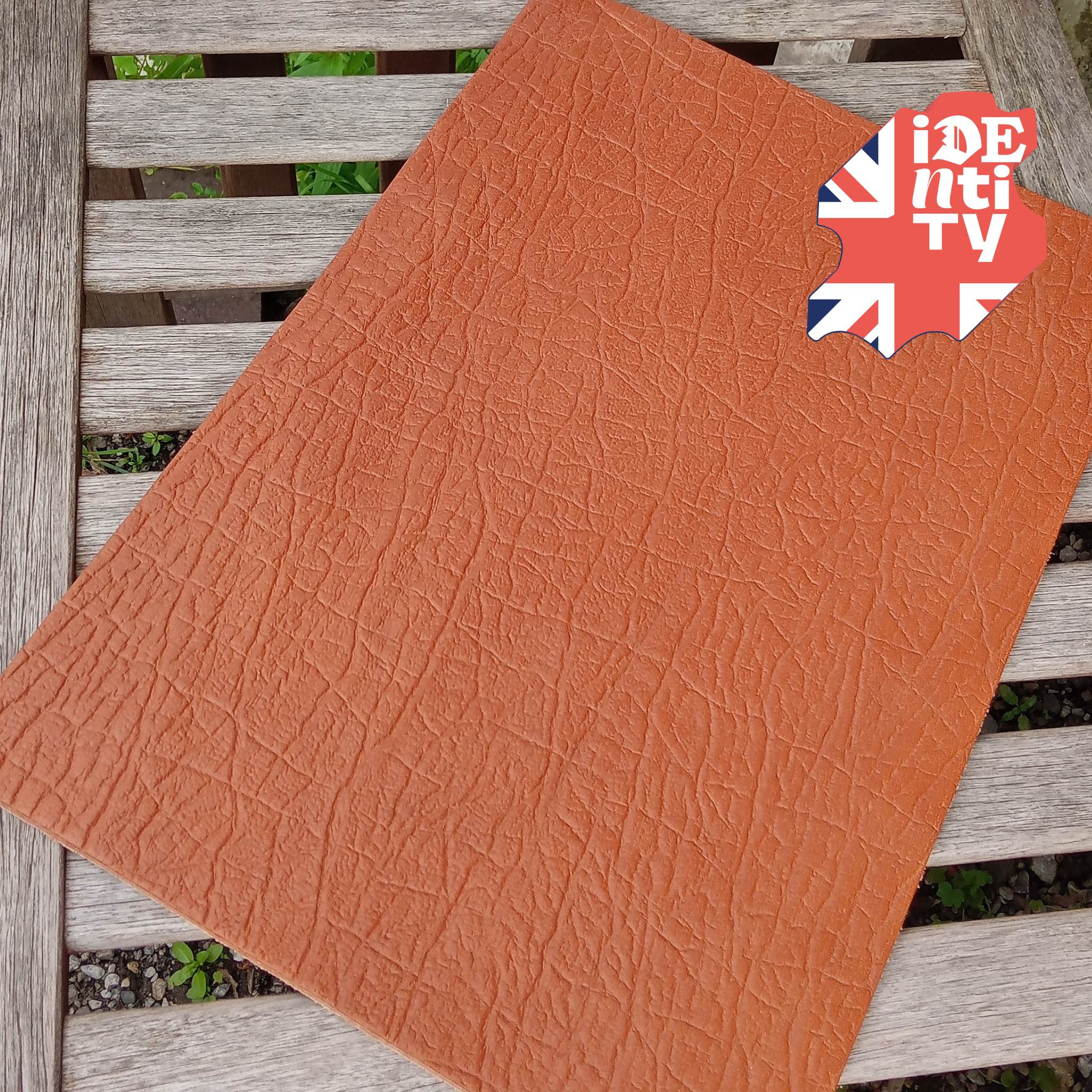 A3 cuts taken from the Heritage collection of leather sourced from the old Clayton's tannery in Chesterfield. Tan Coloured Textured Grain Leather - around 3-4mm   USES: knife/tool sheaths, arm-guards, straps, collars