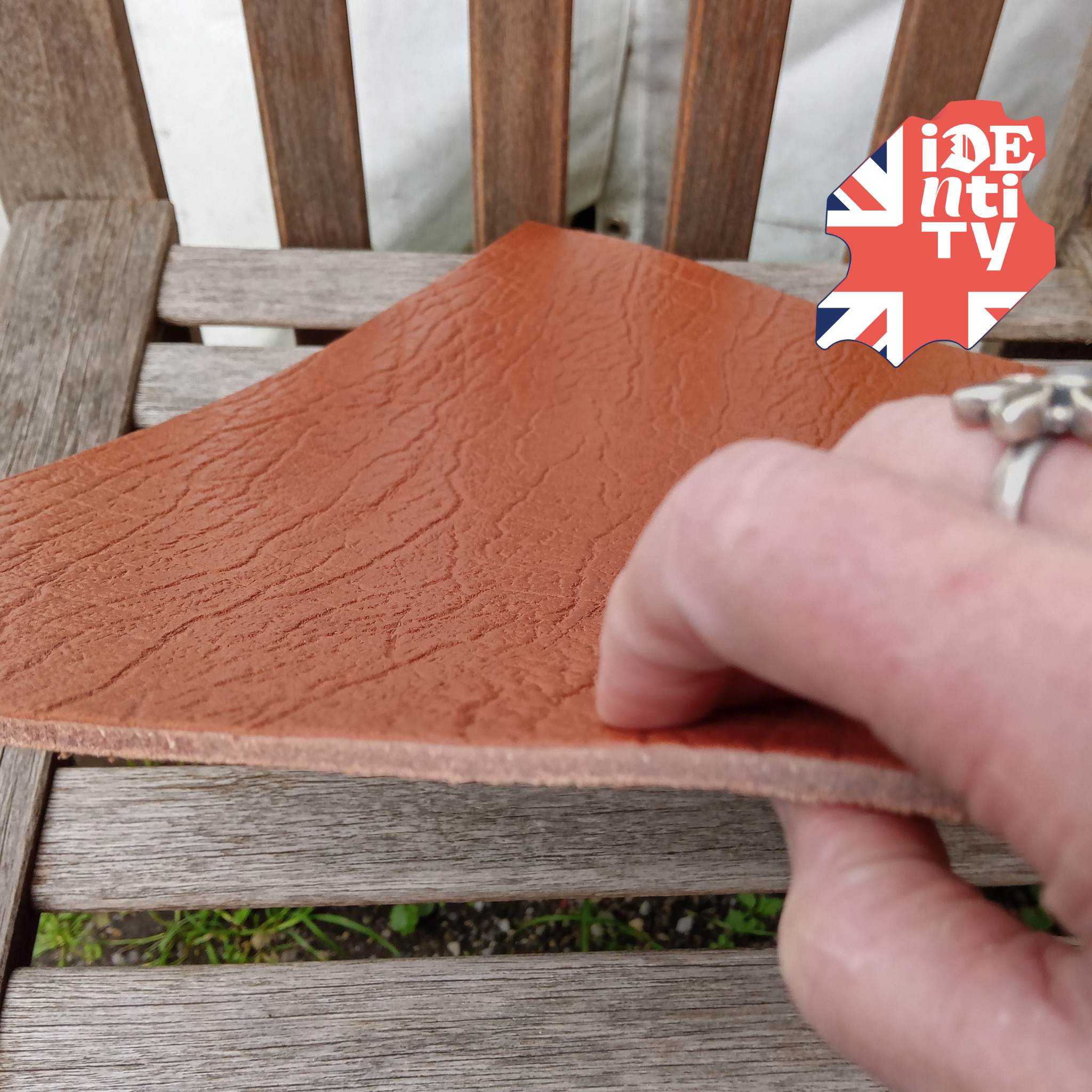 A3 cuts taken from the Heritage collection of leather sourced from the old Clayton's tannery in Chesterfield. Tan Coloured Textured Grain Leather - around 3-4mm   USES: knife/tool sheaths, arm-guards, straps, collars