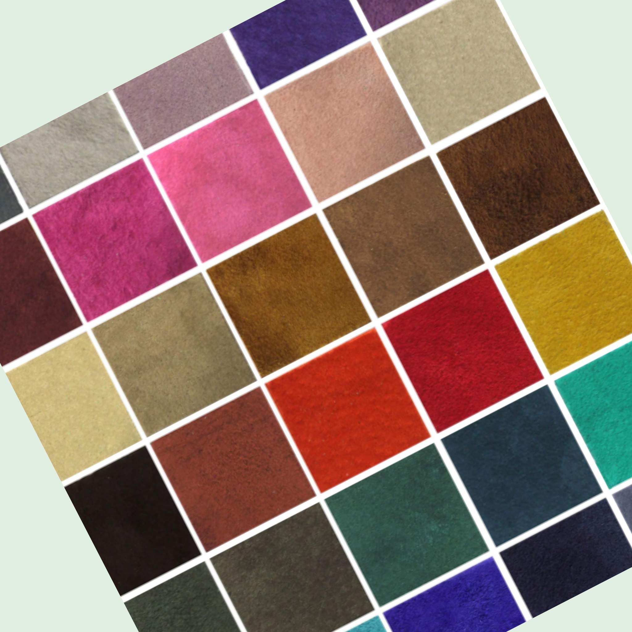 Colour reference sample card - a lightweight versatile suede that is suitable for hand or machine stitching.