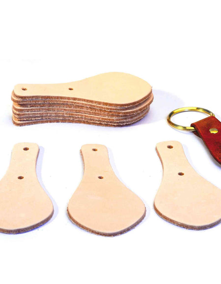 Premium Veg Tan Leather Keyring Oval from Identity Leathercraft