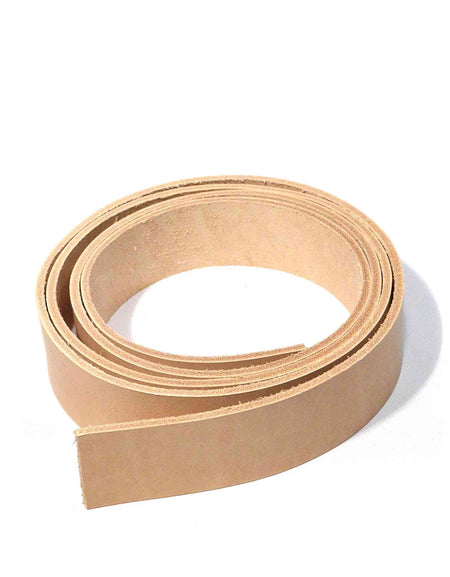 Undyed leather strip suitable for making belts and straps, can be dyed and tooled, carved or embossed available from Identity Leather Craft