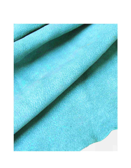 Turquoise super soft suede leather ideal for linings, clothing, bags, costume, puppets, jewellery making