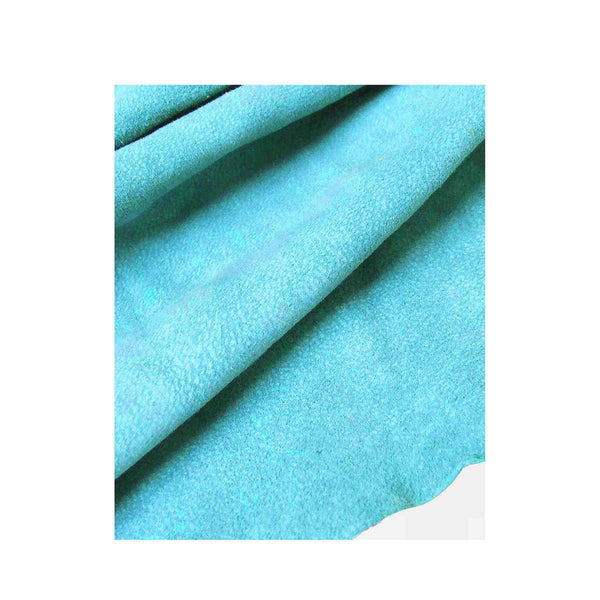 Turquoise super soft suede leather ideal for linings, clothing, bags, costume, puppets, jewellery making