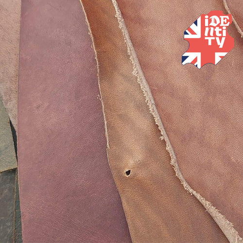 Load image into Gallery viewer, Leather coloured by traditional simple dye methods, with a mellow look and feel suitable for most leathercraft projects.
