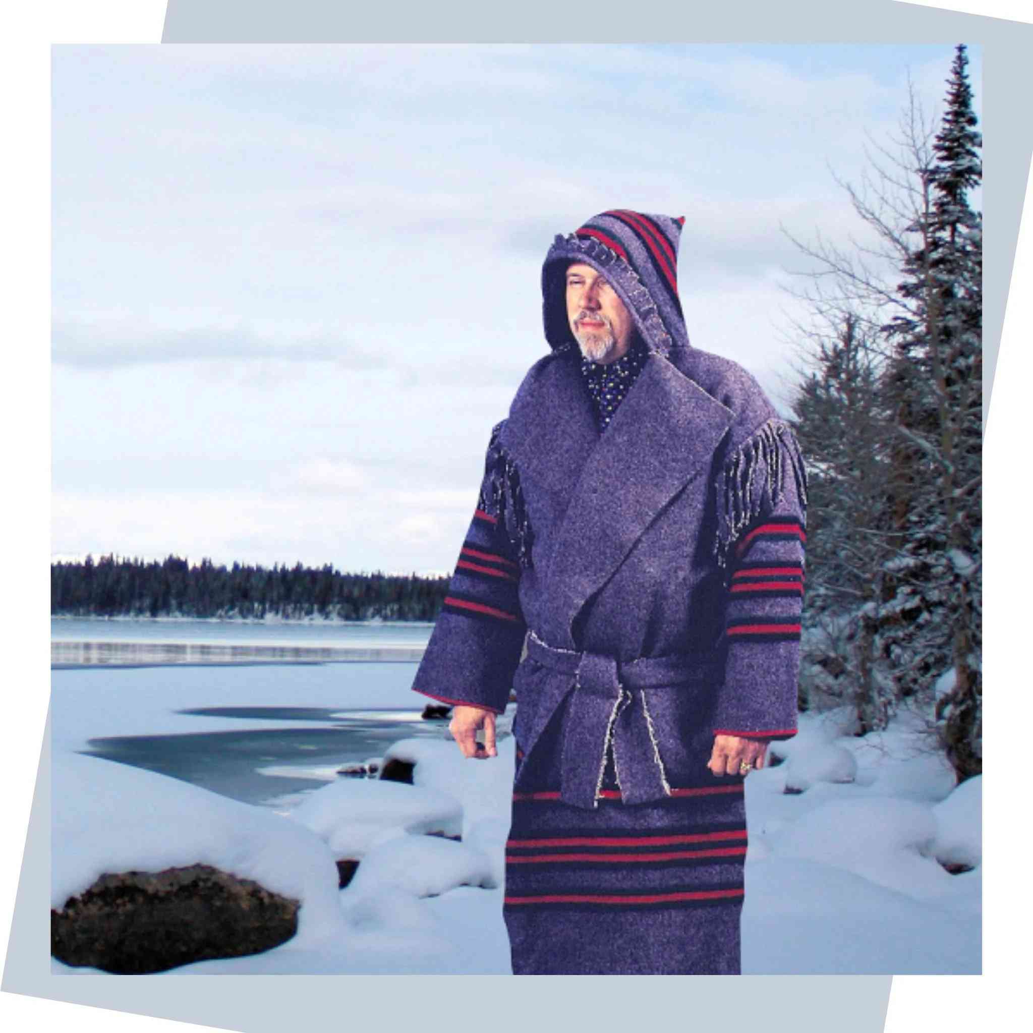 Pattern to make a traditional American Northern Plains Mountain Man's hooded coat known as a Capote