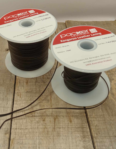 Dark Brown Kangaroo Leather lace sold by the metre - super strong premium quality, genuine leather, for braiding, whip stitch, falconry.