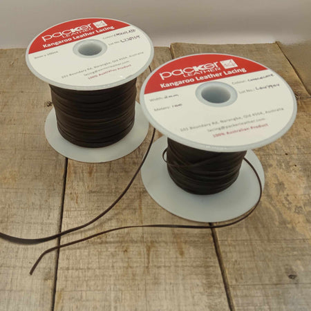 Dark Brown Kangaroo Leather lace sold by the metre - super strong premium quality, genuine leather, for braiding, whip stitch, falconry.
