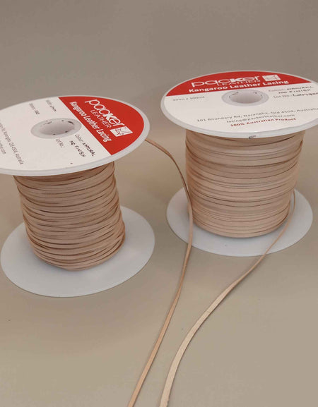 Natural Kangaroo Leather lace sold by the metre - super strong premium quality, genuine leather, for braiding, whip stitch, falconry.