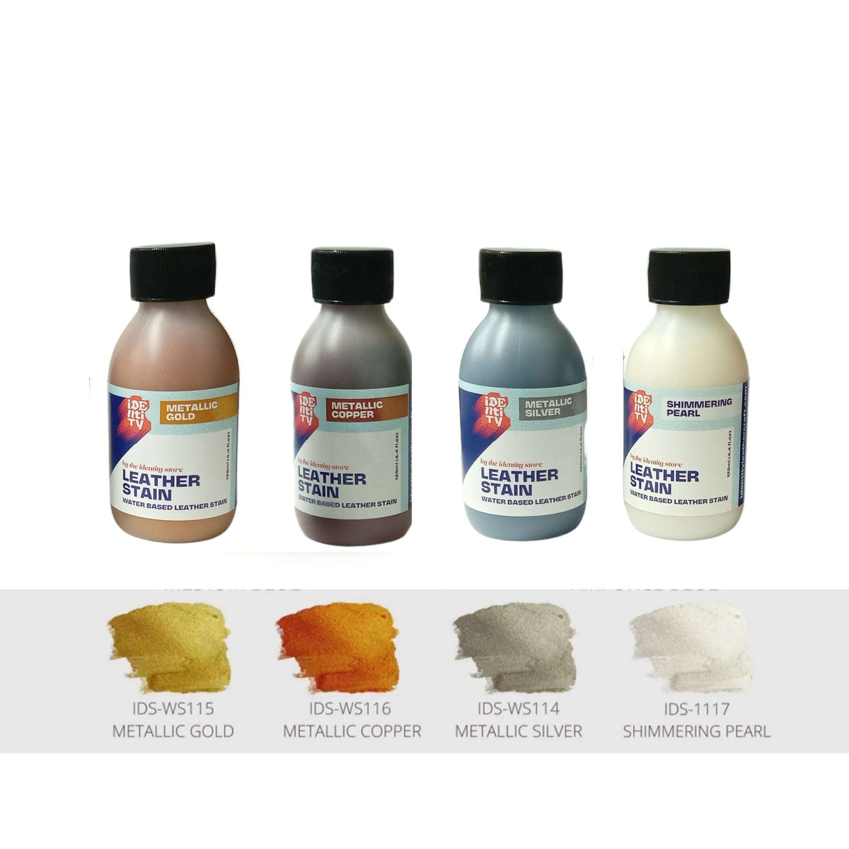 Stain Files Metallic Water Based Leather Stains | identityleathercraft