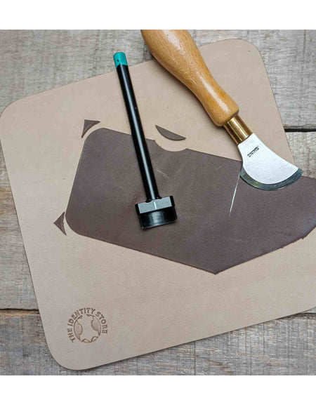 Leathercraft essential - Identity Leather cutting and stropping mat or pad for punching, cutting, stropping to protect tools from blunting.