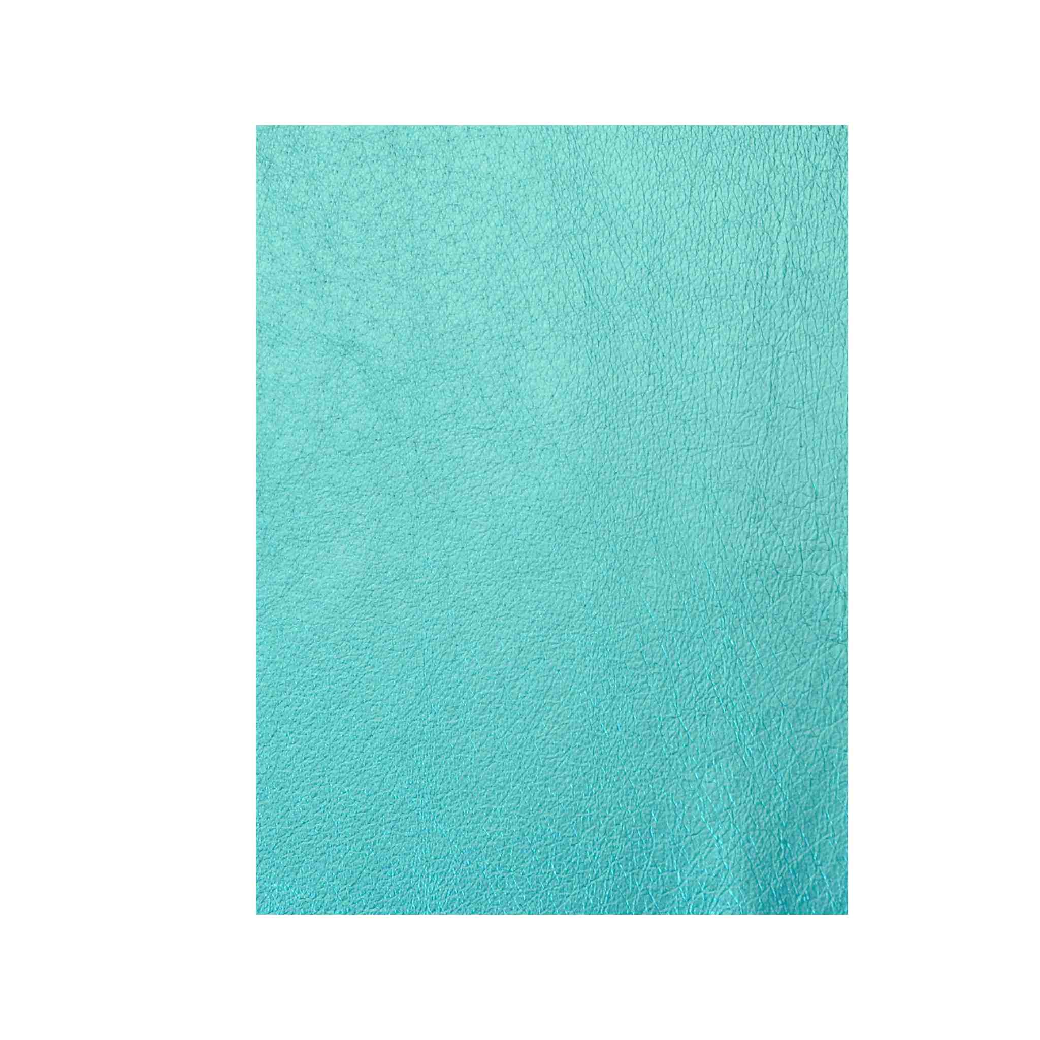 Texture swatch - Turquoise metallic foil soft leather ideal for machine sewing, sparkle costume, jewellery, clothing, linings, bags