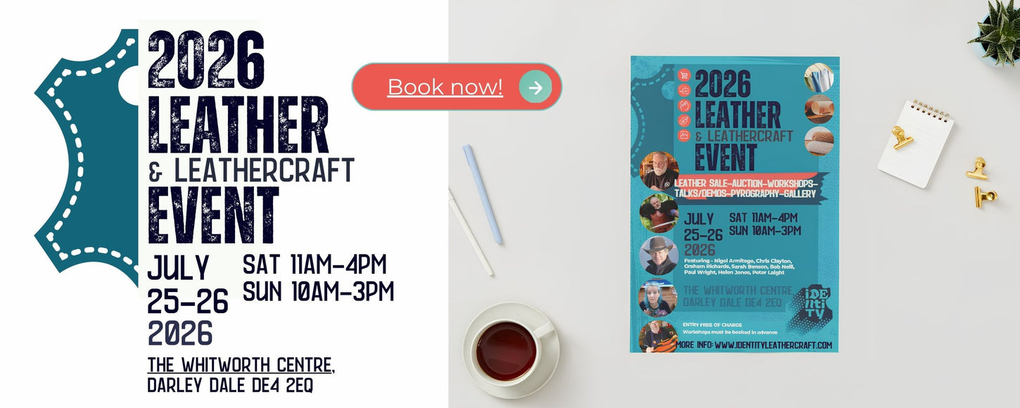Have you saved the date - don't miss out on this fabulous event - leathercraft workshops, taster sessions, talks, demos and the largest UK leather sale ever!