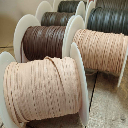 Assorted colour and width Kangaroo Leather lace sold by the metre - super strong premium quality, genuine leather, for braiding, whip stitch, falconry.