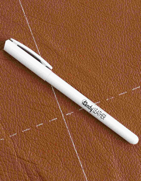 White non permanent pen for marking up leather
