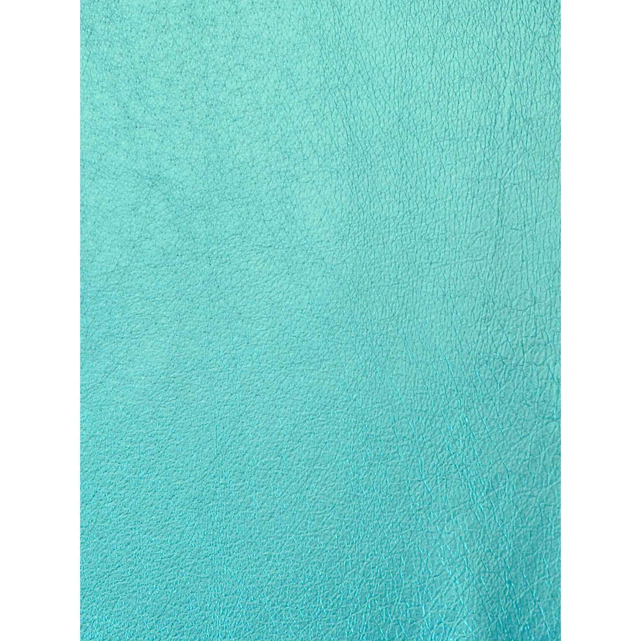 Aquamarine Metallic Foil Leather