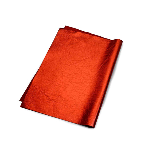 Load image into Gallery viewer, Red Metallic Foil Leather
