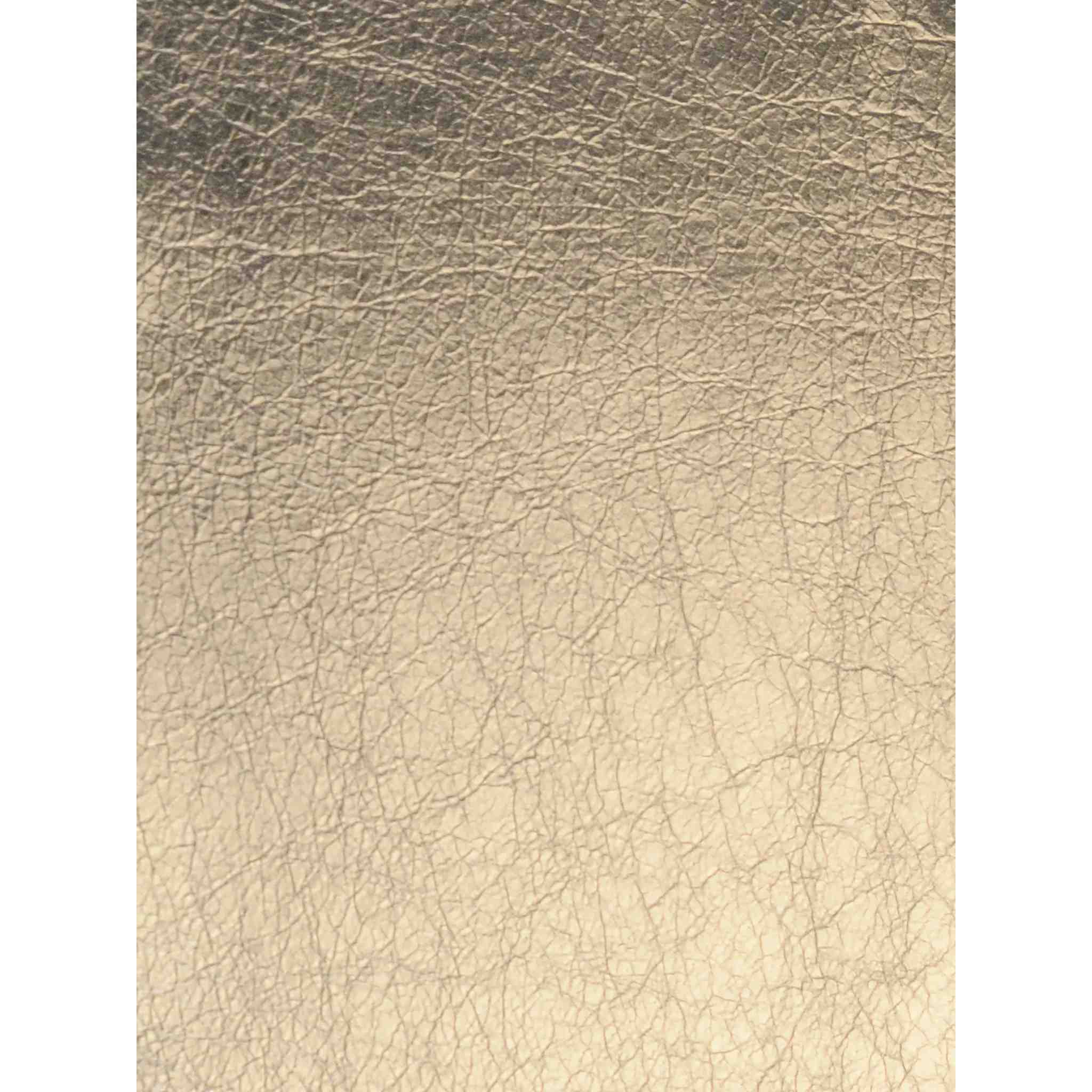 White Gold Metallic Foil Leather