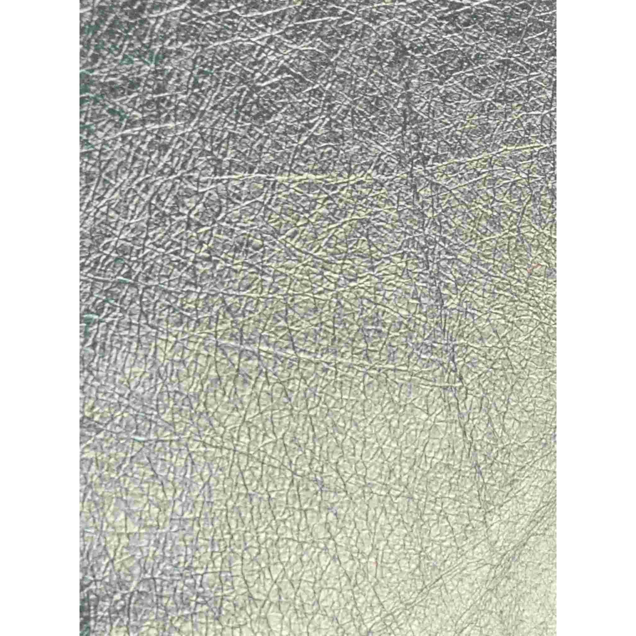 Silver Metallic Foil Leather