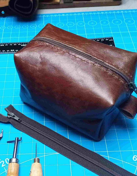 An excellent qualtiy eco-tannage cowhide leather in vintage brown . This leather is very durable and has a soft feel. Sold in A3, ideal for making pouches, zipped travel bags, wallets etc.