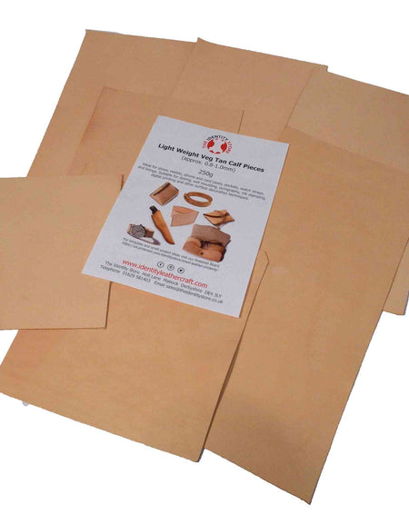 Light Weight Vegetable Tanned Calf Pieces from Identity Leathercraft