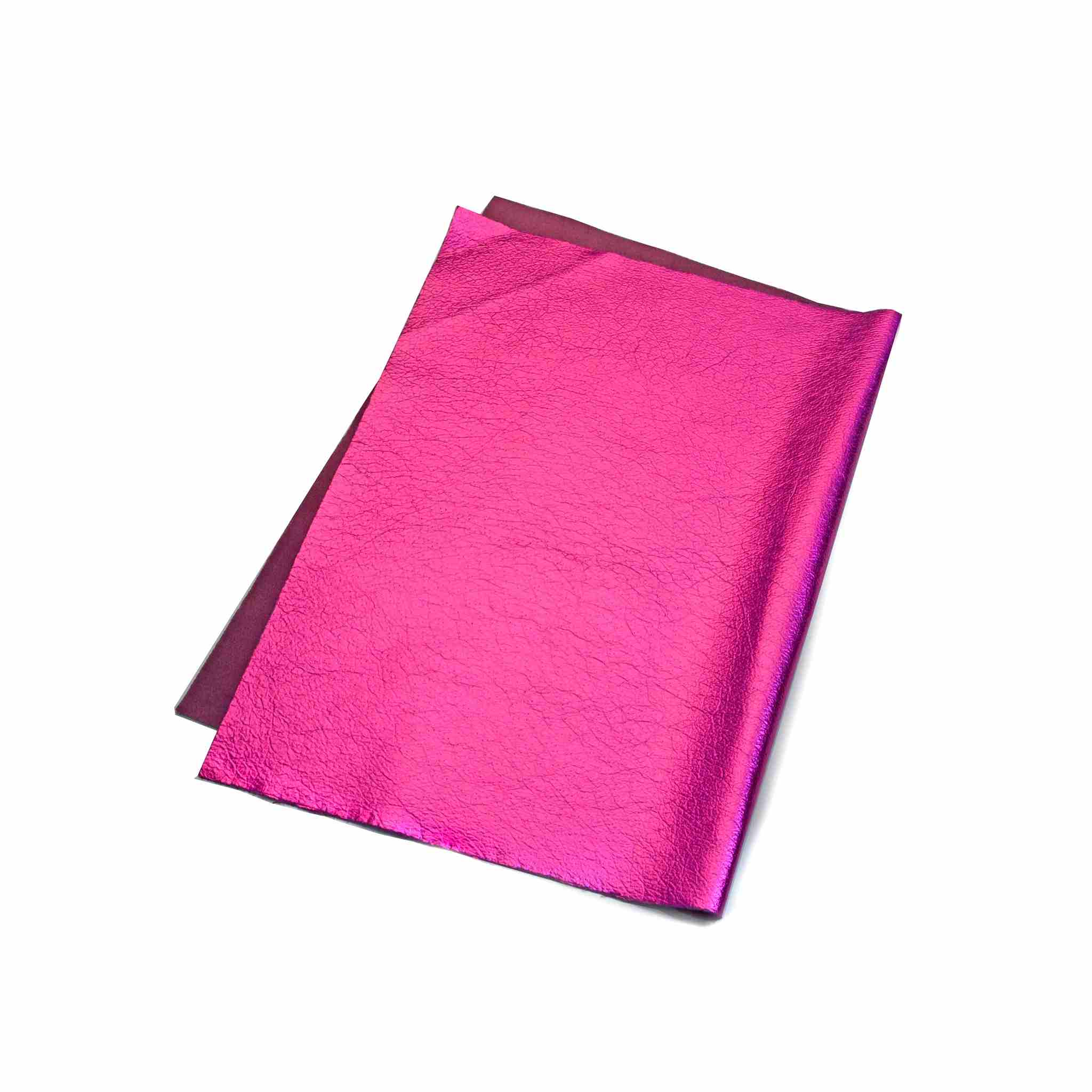 Pink Magenta Metallic Foil Leather