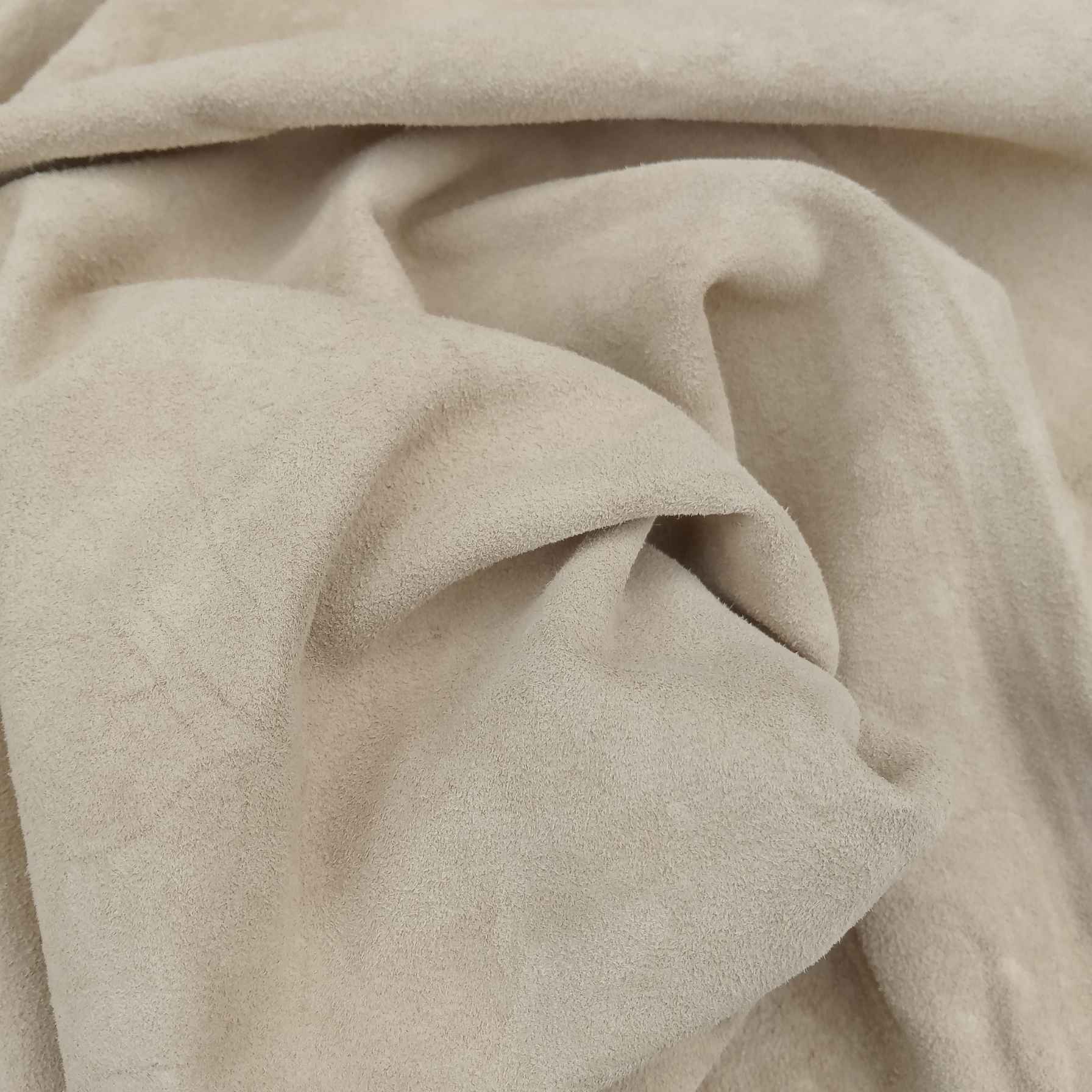 super soft beige suede leather