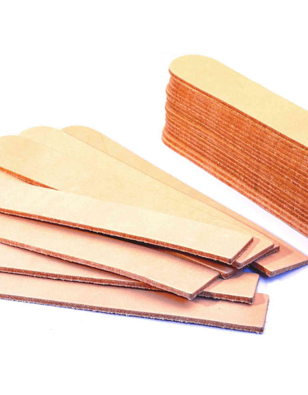 Premium Veg Tan Leather Wide Wristband or Bookmark from Identity Leathercraft