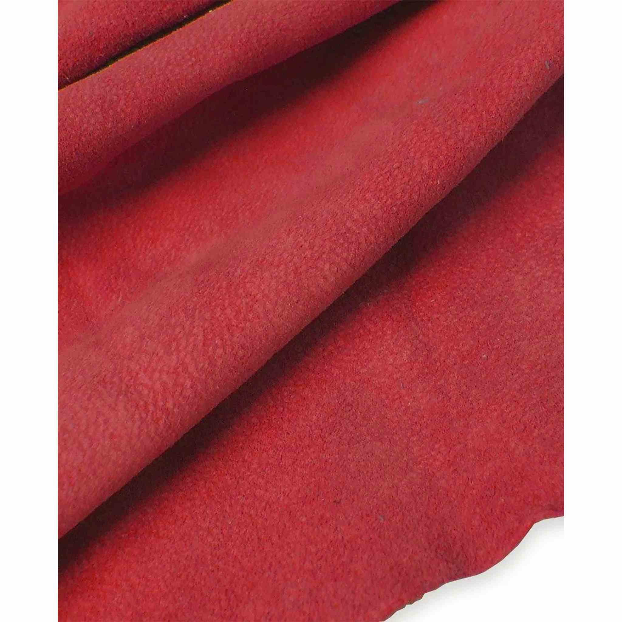 Red Lightweight Pig Suede from Identity Leathercraft