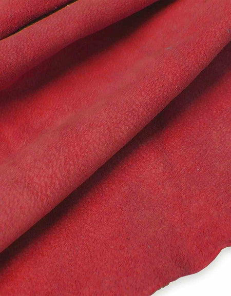 Red Lightweight Pig Suede from Identity Leathercraft