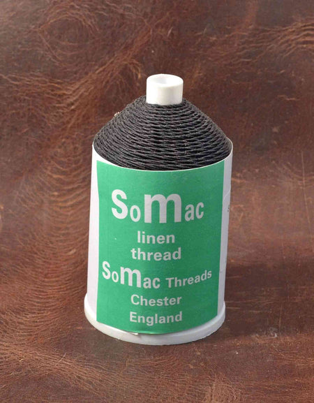 Fine unwaxed linen thread for hand stitching - Black