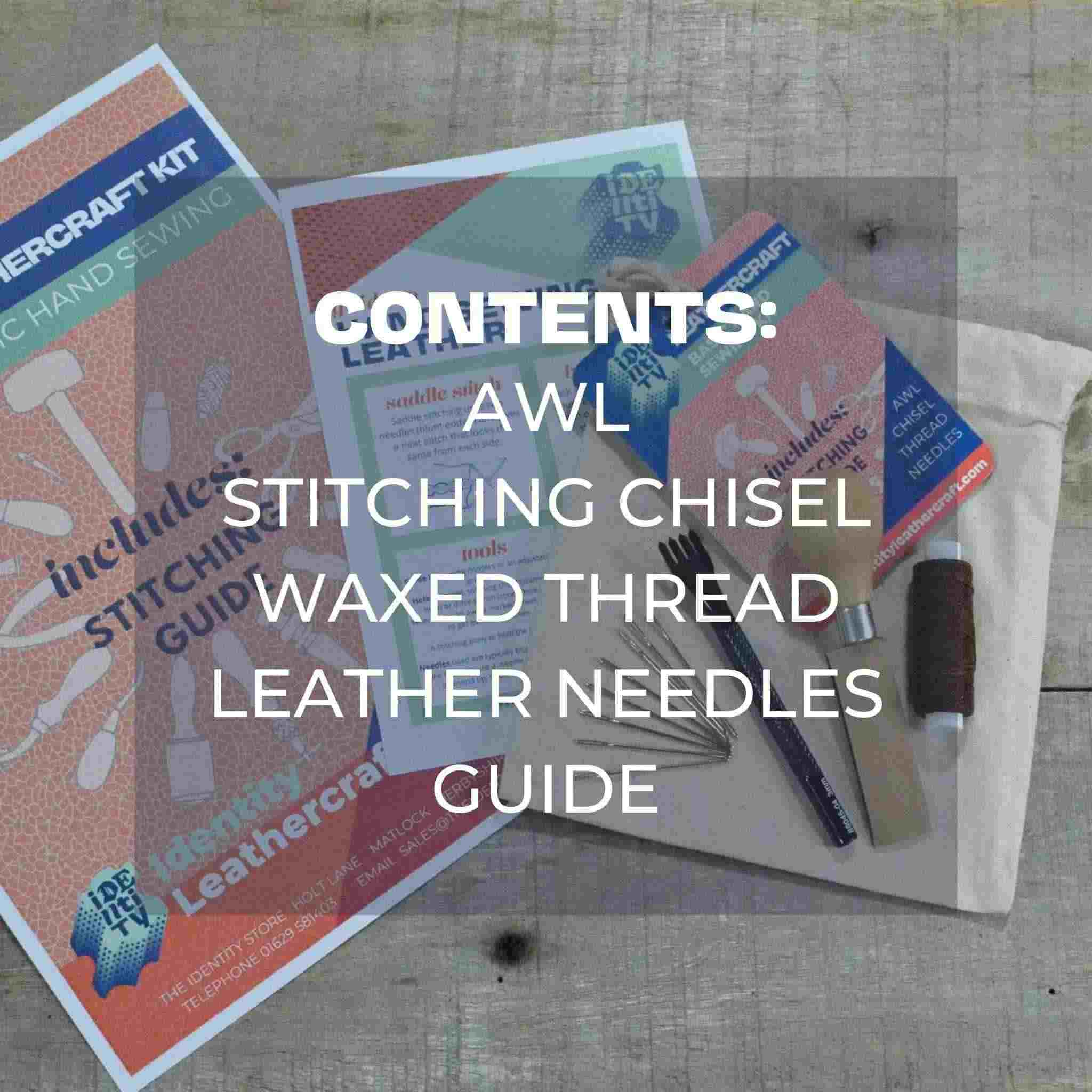 This useful pack will give you a start for hand sewing leather and is ideal for small beginner projects such as card cases, keyrings, and also ideal for repairs