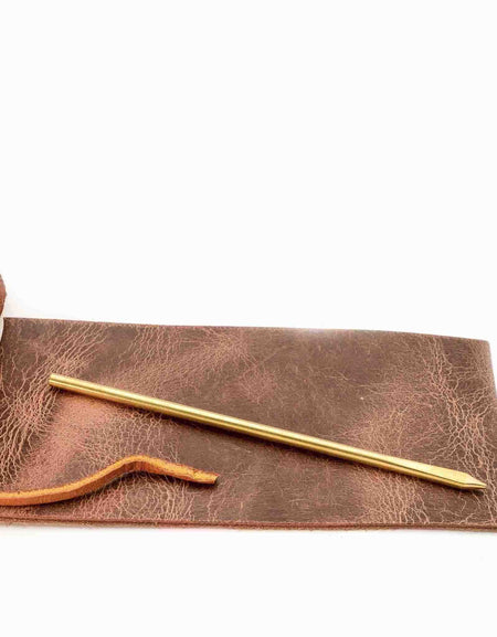 Extra long perma-lok needle for lacing, useful for intricate work such as motorcycle seats