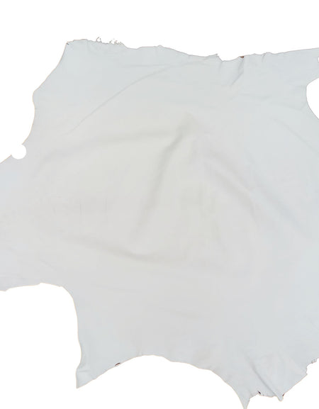 Soft white lightweight leather 0.4-0.6mm., aniline, will dye and marble, ideal for corsetry, pouches, bridal, cos-play and more