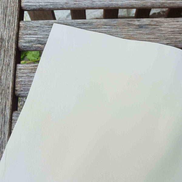 Cut piece of lovely creamy white eco sourced leather for craft