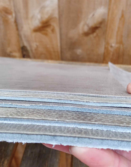 Leather for speedy heat forming into hardened and durable shapes such as knife sheaths, trays and bowls, product or gadget stands, masks and arm braces.