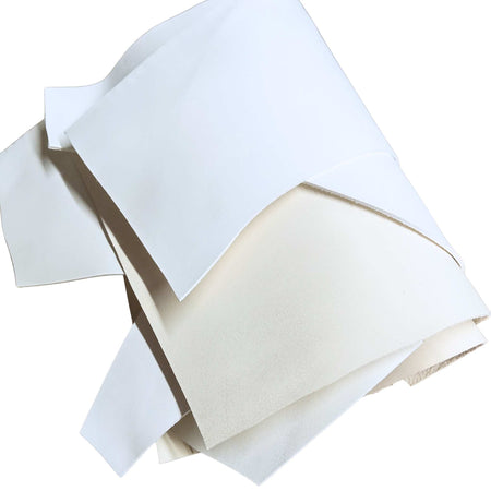 Pack of creamy white leather pieces for leather craft, marbling, wallet making, eco friendly leather