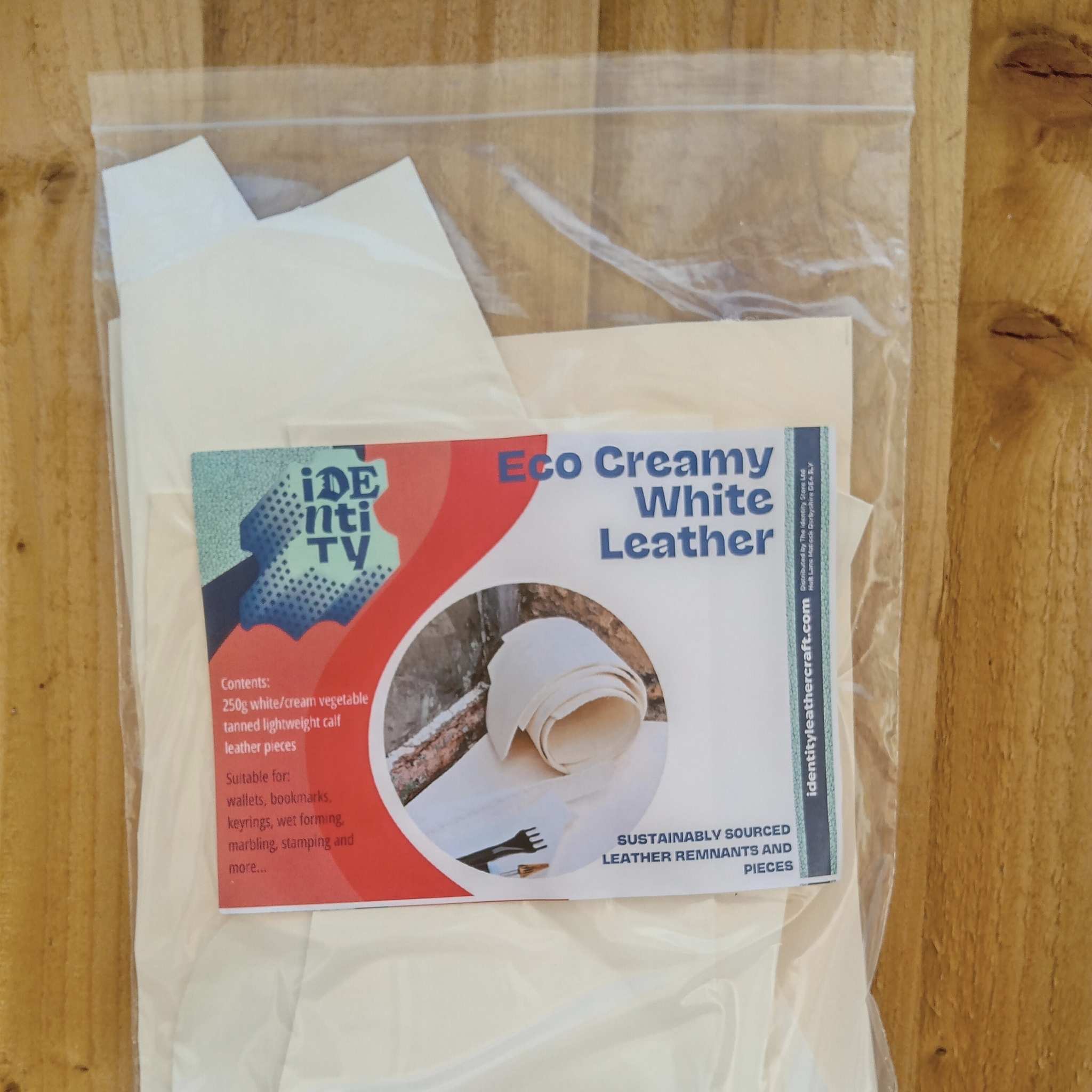 Pack of creamy white leather pieces for leather craft, marbling, wallet making, eco friendly leather