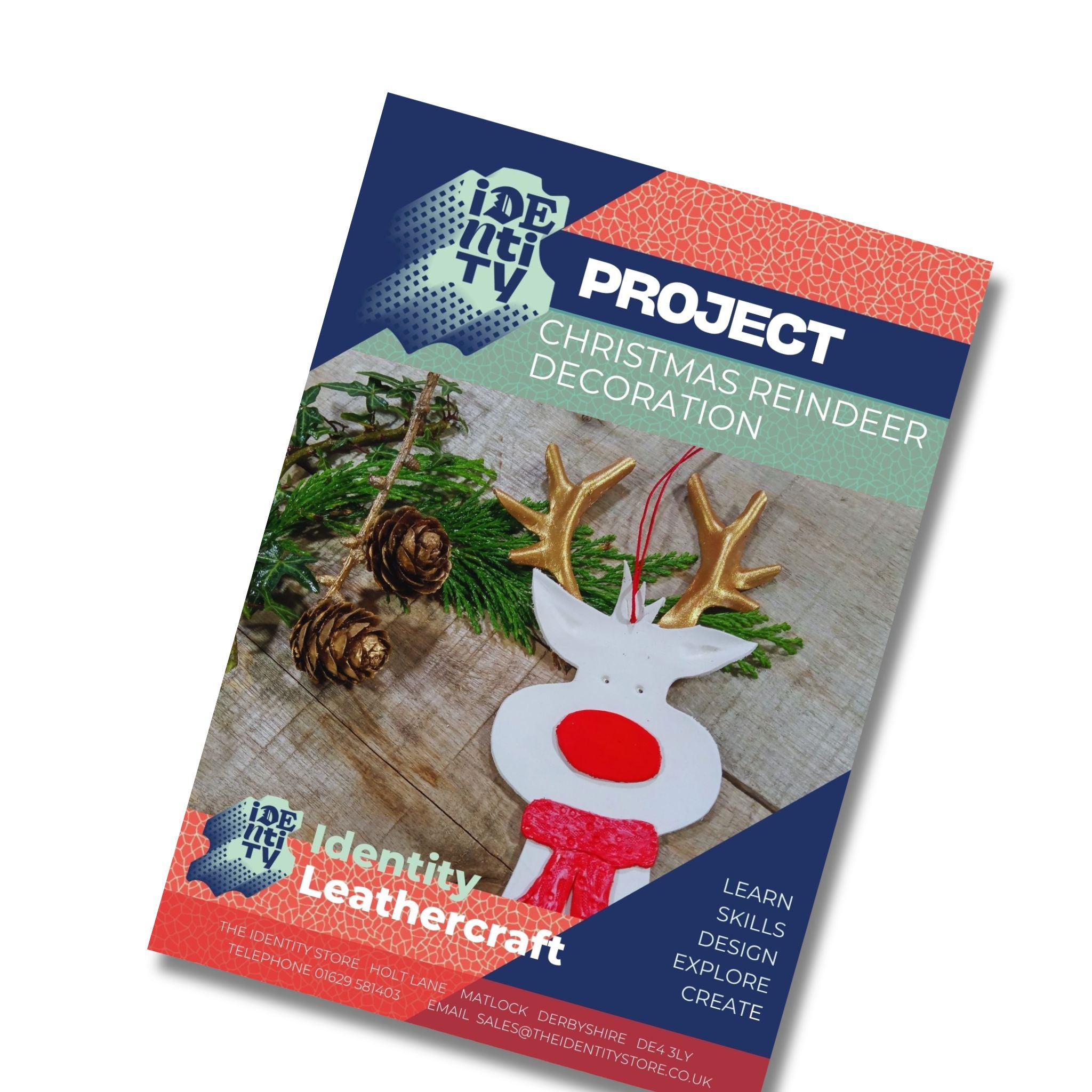 Download a step by step tutorial on how to make a leather reindeer decoration for Christmas