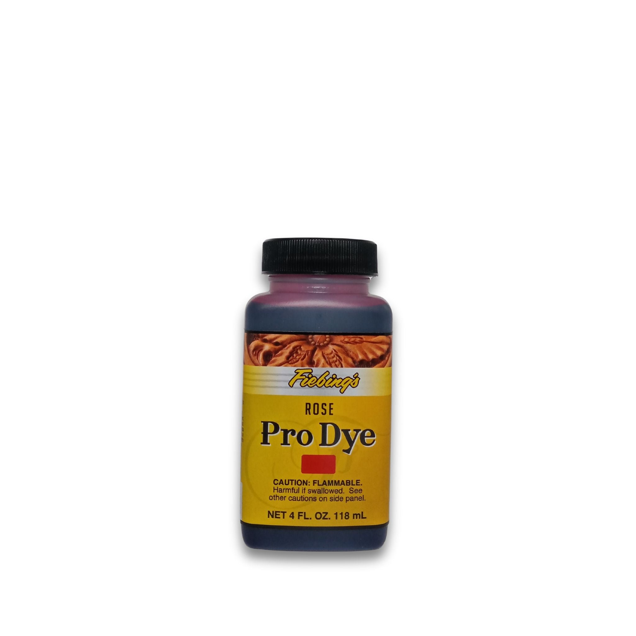 Fiebing's Professional Leather Dye in Rose. Deeply penetrating and even colour solvent based leather dyes in a wide ranges of colours for dyeing natural veg tanned leather and for use re-colouring leather goods.