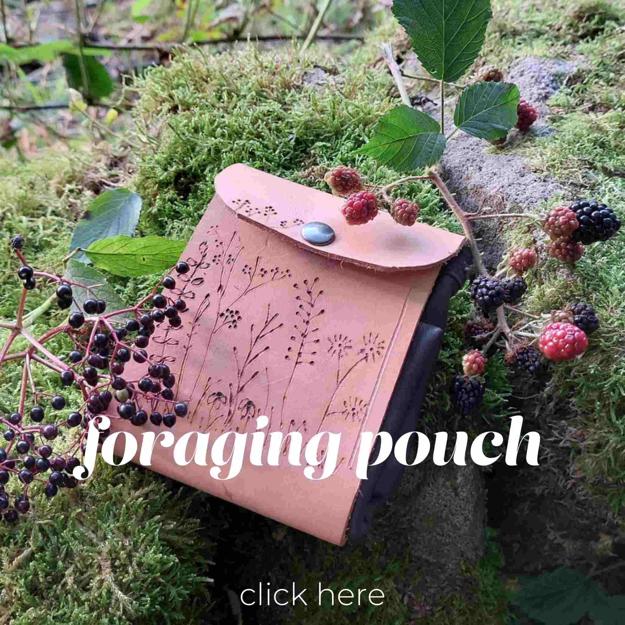 Free bushcraft project and tutorial to make your own belt foraging pouch from leather