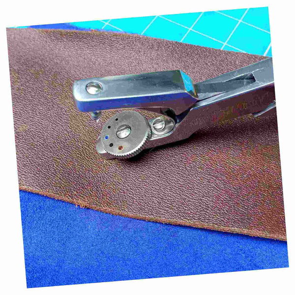 Punch to make neat small holes in leather up to 1.6mm thickness in five hole size options, ideal for hand stitching leather.