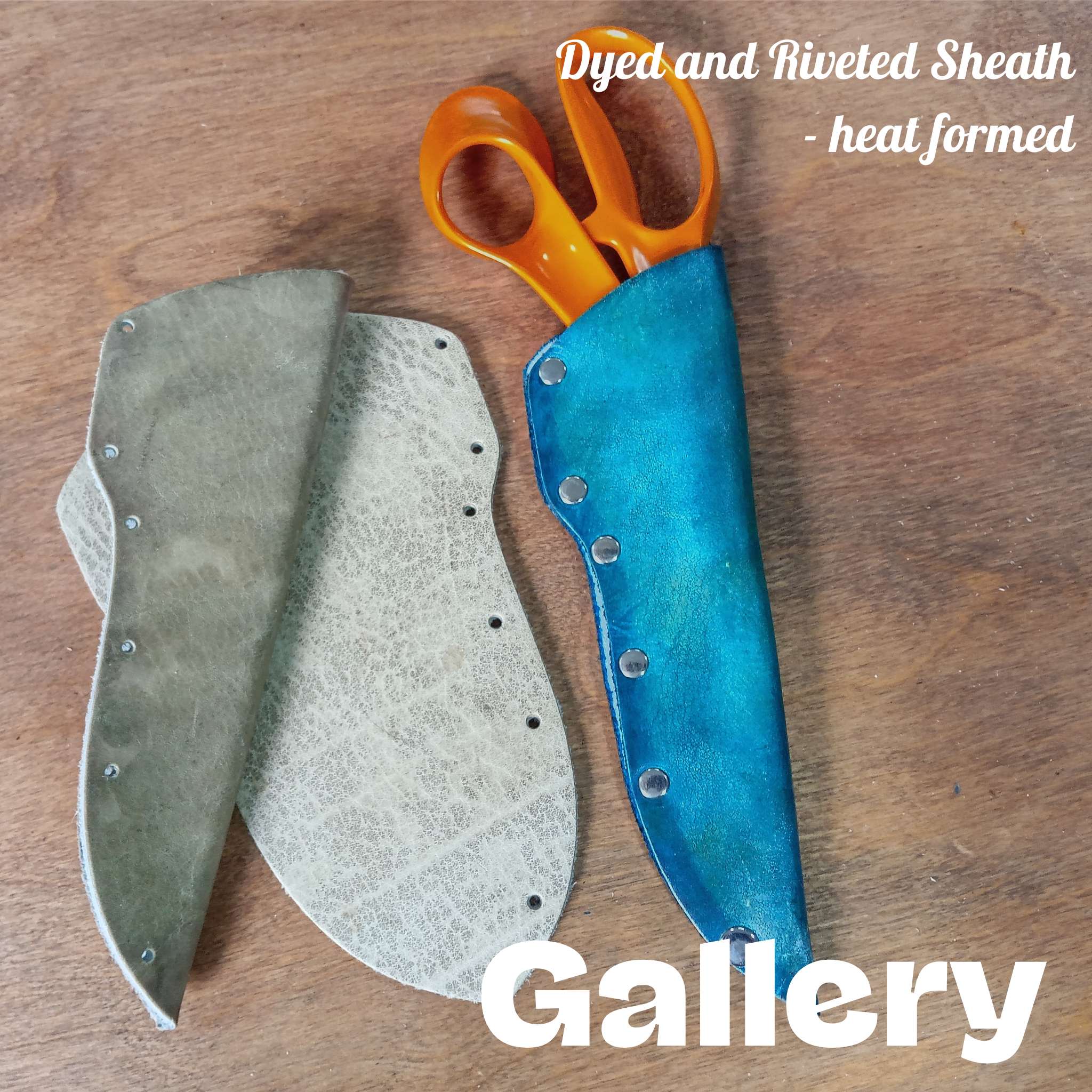 Pre-cut leather sheath for heat-forming around knives, scissors and other tools