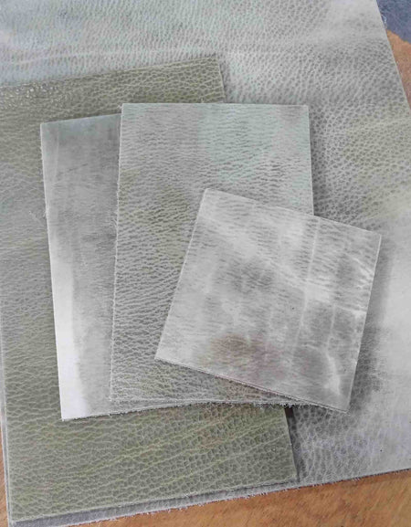 Tile leather - This leather has been made to stay extremely firm. It is a mineral based simple tannage with a large amount of wax impregnated to give it a solid but natural feel, without compromising on the beauty of the leather grain.