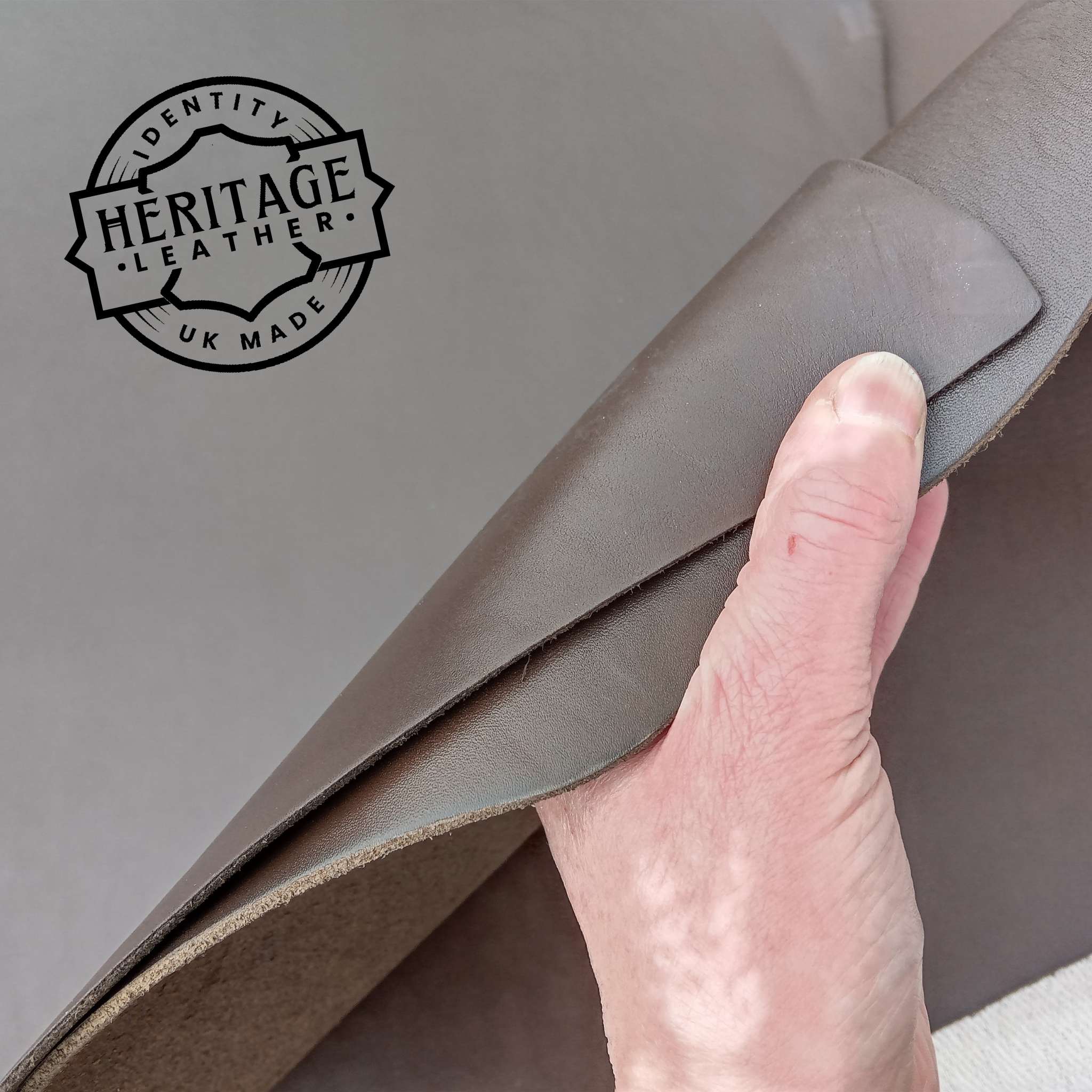 Part of our new Heritage Leather Collection - we now have some softer mellow type cowhide type leather in butts or short backs. Long lengths, a dark Bourneville Brown in colour.