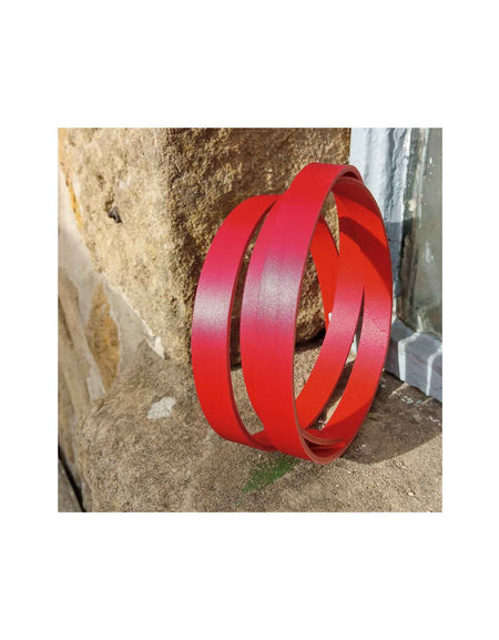 ed Dyed Leather Veg Tan Cowhide Strip 3.0-3.5mm from Identity Leathercraft