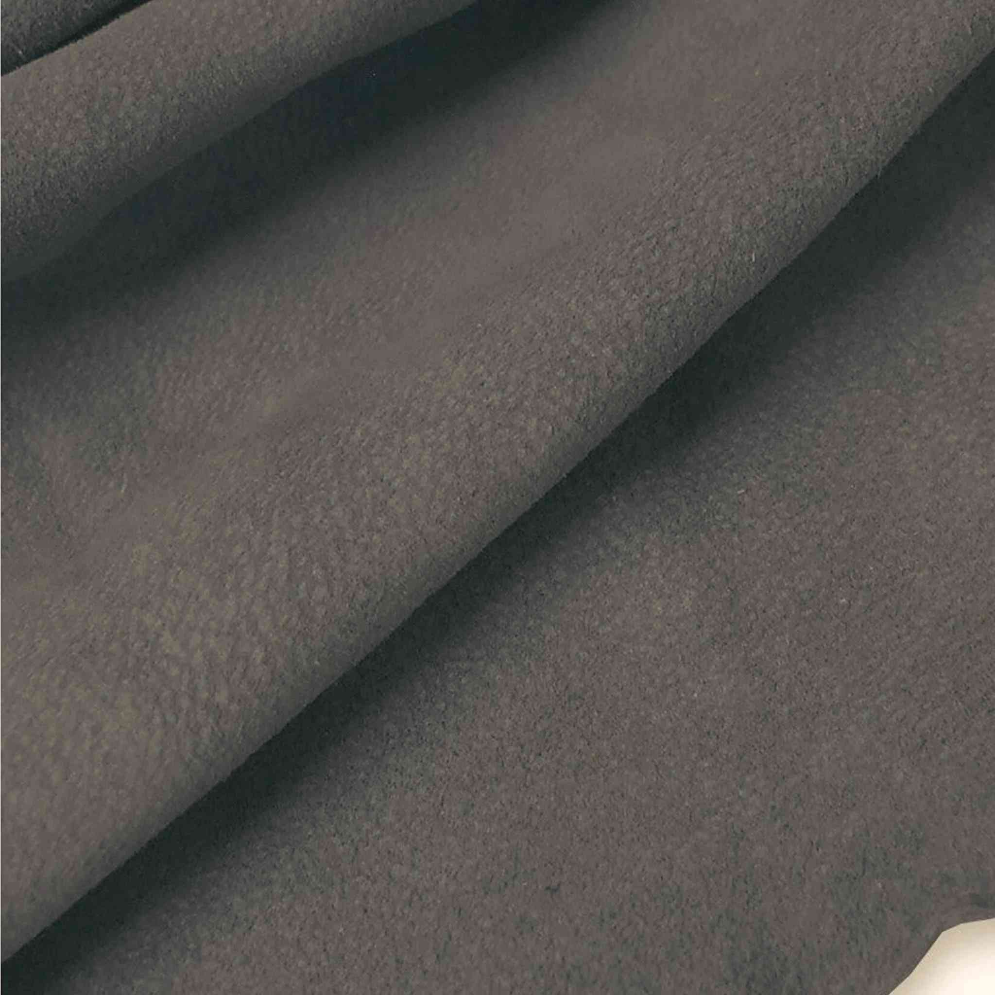 Warm tone medium grey soft pig suede ideal for machine sewing clothing, cushions, waistcoats and for lining belts, bags, boxes