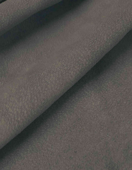 Warm tone medium grey soft pig suede ideal for machine sewing clothing, cushions, waistcoats and for lining belts, bags, boxes