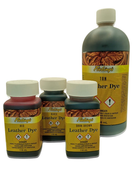 Shop Fiebings Leather Dye in a choice of colour and bottle size from Identity Leathercraft